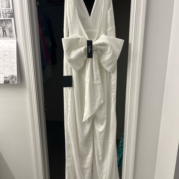 Lulu's White Bow Back Jumpsuit - Picture 6 of 7